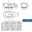 STANO - Baignoire îlot design ovale LISBON noir mat 150 cm - vignette