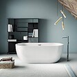 STANO - Baignoire îlot design ovale BOSTON blanche 156 cm - vignette