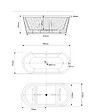 STANO - Baignoire îlot cannelée design ovale CORBIN blanche 170 cm - vignette