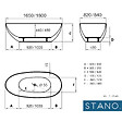 STANO - Baignoire îlot design ovale FLORIDA blanche 165 cm Brillant - vignette