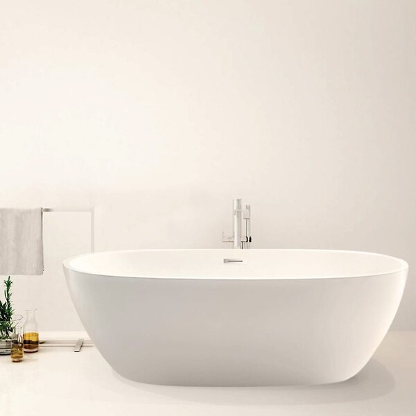 STANO - Baignoire îlot design ovale DENVER blanche 150 cm - large