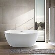 STANO - Baignoire îlot design ovale DENVER blanche 150 cm - vignette