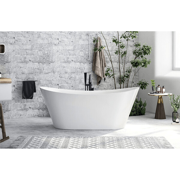 STANO - Baignoire îlot design ovale PALMA blanche 170 cm Brillant - large