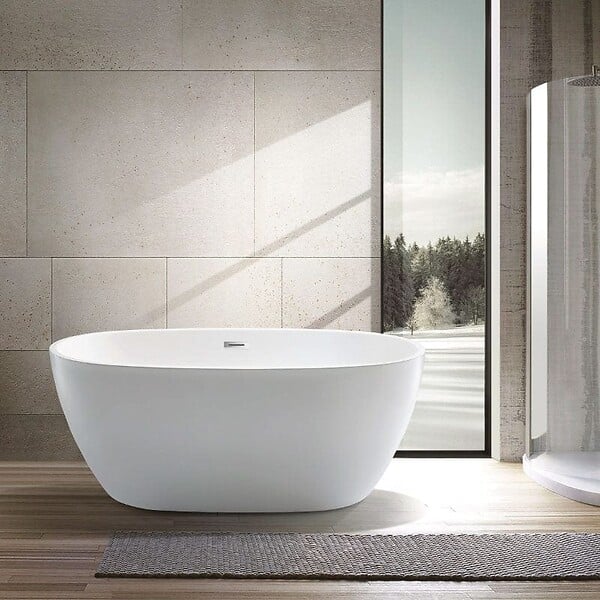 STANO - Baignoire îlot design ovale DENVER blanche 170 cm - large