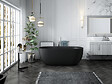 STANO - Baignoire îlot design ovale LISBON noir mat 160 cm - vignette