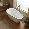 STANO - Baignoire îlot design ovale PHOENIX blanche 150 cm - vignette