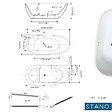 STANO - Baignoire îlot design ovale PHOENIX blanche 150 cm - vignette