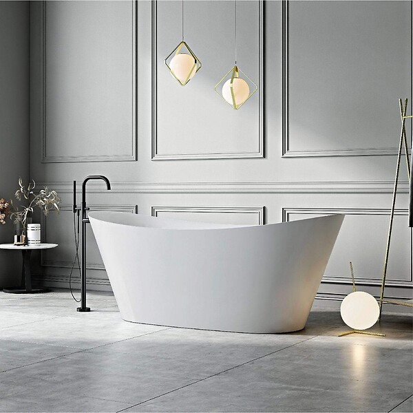 STANO - Baignoire îlot design ovale PALMA blanche 170 cm Mat - large