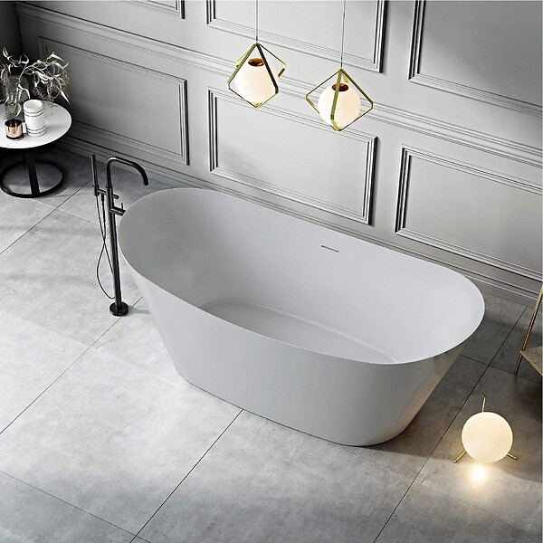 STANO - Baignoire îlot design ovale PALMA blanche 170 cm Mat - large