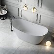 STANO - Baignoire îlot design ovale PALMA blanche 170 cm Mat - vignette