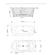 STANO - Baignoire îlot cannelée design ovale CORBIN blanche 150 cm - vignette