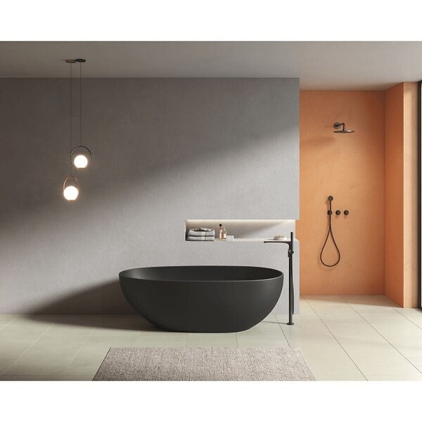STANO - Baignoire îlot design ovale FLORIDA noir mat 180 cm - large