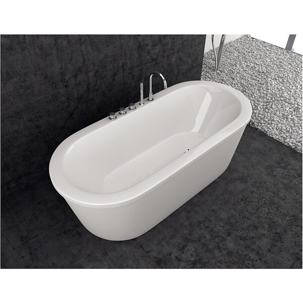 SANYCCES - Baignoire design ovale LOFT blanche 180 cm  Tablier non inclus - large