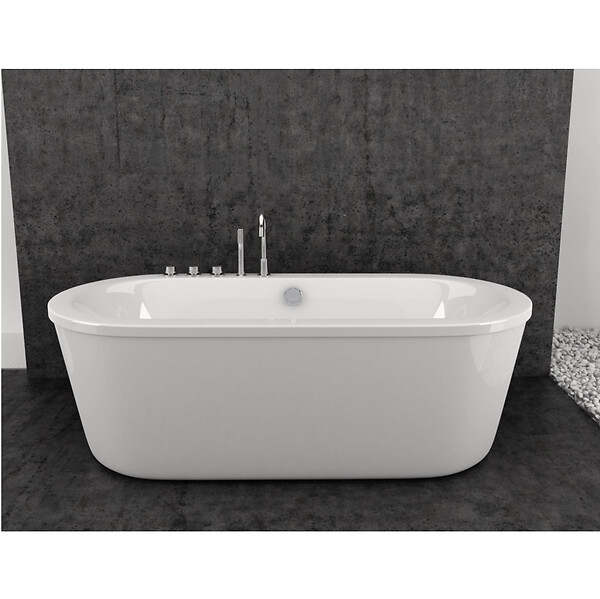 SANYCCES - Baignoire design ovale LOFT blanche 180 cm  Tablier non inclus - large