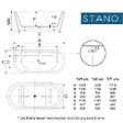 STANO - Baignoire îlot design ovale FINDLAY blanche 149 cm - vignette