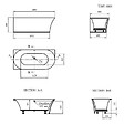 STANO - Baignoire semi-îlot design ELIZABETH blanche 170 cm Angle à gauche - vignette