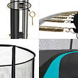 KANGUI - Trampoline Ø 430cm + filet de sécurité + échelle + kit ancrage - PUNCHI 430 Bleu - vignette