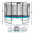 KANGUI - Trampoline Ø 360cm + filet de sécurité + échelle + kit ancrage - PUNCHI 360 Bleu - vignette