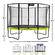 KANGUI - Trampoline Ø 430cm + filet de sécurité + échelle + kit ancrage - PUNCHI 430 Vert - vignette