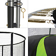 KANGUI - Trampoline Ø 430cm + filet de sécurité + échelle + kit ancrage - PUNCHI 430 Vert - vignette