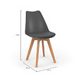 ID MARKET - Lot de 4 chaises scandinaves SARA gris foncé pour salle à manger - vignette