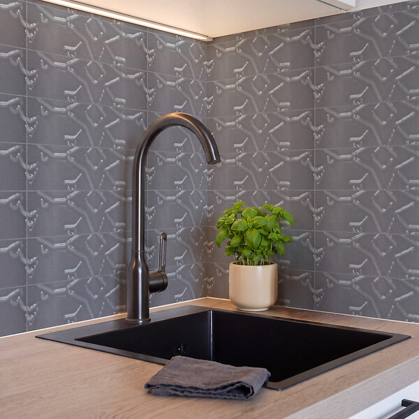 RO'MA NATURE - Carrelage effet Zellige Gris 30x7,5x0,82 cm Salerno - Mur intérieur (vendu par carton de 0,5 m²) - large