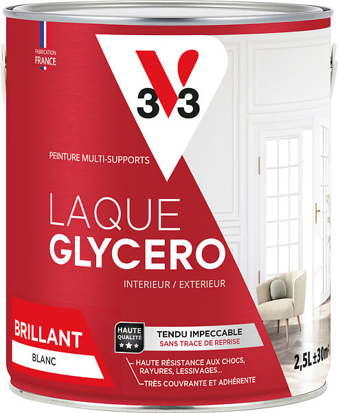 V33 PEINTURE - Peinture laque glycéro - Blanc Brillant - 2,5L - large
