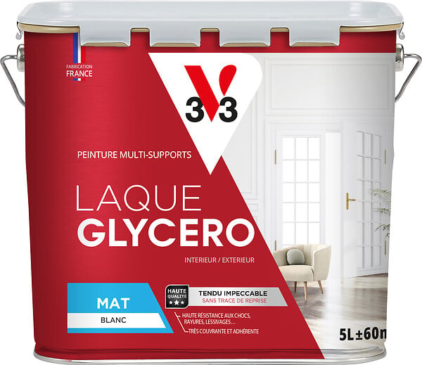 V33 PEINTURE - Peinture glycérophtalique - V33 Glycéro - Blanc - 5L - large