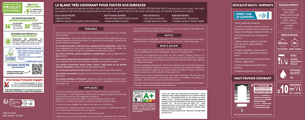 V33 PEINTURE - Peinture rénovation intérieure - Blanc satiné - 12L - large