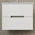 KIAMAMI VALENTINA - Meuble De Salle De Bain Tiroirs Blanc Mat, Côtés En Bois Chêne Gris | Magnolia - vignette
