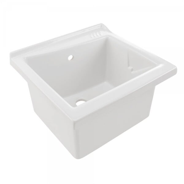 INDUSA - Bac à laver BLINK - 64 x 61 cm - Profondeur de la cuve : 30,2 cm - couleur : Blanc brillant- réf : 108640004 - INDUSA - large