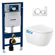GEBERIT - Pack WC Bati Geberit  Duofix Bati-support Geberit UP320 + cuvette Roca sans bride + abattant Soft Close + Plaque de commande Bla - vignette