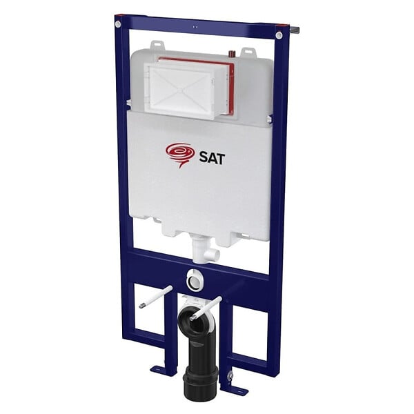 SWISS AQUA TECHNOLOGIES - Bâti-support sol-mur slim pour WC suspendu, double chasse 3/6 l, pour cloison légère (SATAMSKSLIM) - large