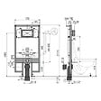 SWISS AQUA TECHNOLOGIES - Bâti-support sol-mur slim pour WC suspendu, double chasse 3/6 l, pour cloison légère (SATAMSKSLIM) - vignette
