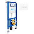 ROCA - Bâti-support WC suspendu, installation sur cloison légère, hauteur 112 cm, chasse 2/4-6 L + plaque blanche (ROW02-FR) - vignette
