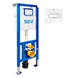 ROCA - Bâti-support WC suspendu, installation sur cloison légère, hauteur 112 cm, chasse 2/4-6 L + plaque blanche (ROW01-FR) - vignette