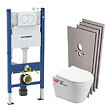 GEBERIT - Pack WC Bati-support Geberit + WC Swiss Aqua Technologies Infinitio sans bride + Plaque blanche + Set habillage (InfinitioGeb3-s - vignette
