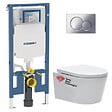 GEBERIT - Pack WC Bati-support Geberit UP720 extra-plat + WC sans bride SAT + Abattant softclose + Plaque chrome brillant (SLIM-SATrimless - vignette