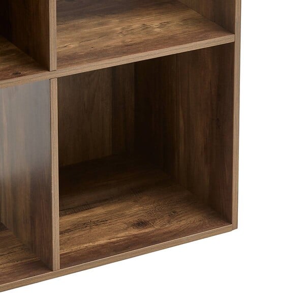 5 FIVE SIMPLY SMART - Meuble Étagère 9 cases de rangement coloris bois foncé style Industriel H 100.5 cm - large