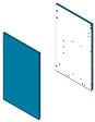 VIF - Set de 2 côtes MDF bleu - l33,2xH70cm - vignette