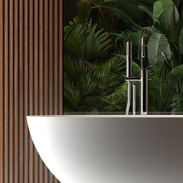 STANO - Baignoire îlot design en solid surface ovale MALMO 165 cm - large