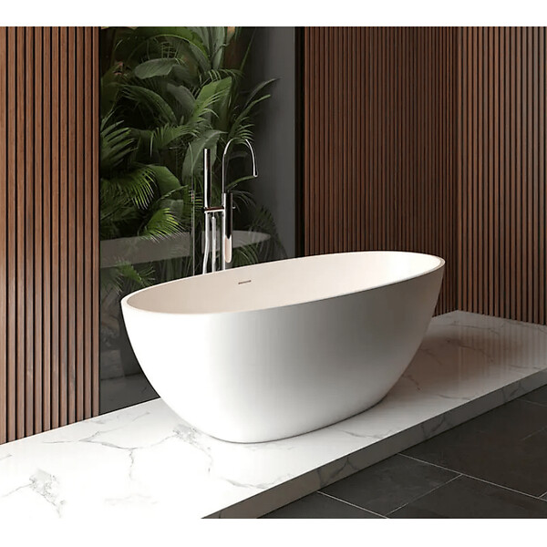STANO - Baignoire îlot design en solid surface ovale MALMO 165 cm - large
