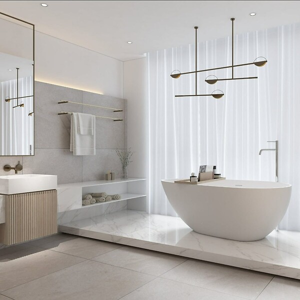 STANO - Baignoire îlot design en solid surface ovale HELSINKI 170 cm - large