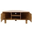 OVIALA - Meuble TV d'angle 120cm en rotin synthétique scandinave bois clair  - Adam - vignette