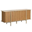 OVIALA - Buffet effet bois 4 portes 180 cm crème - Nelio - vignette