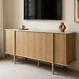 OVIALA - Buffet effet bois 4 portes 180 cm crème - Nelio - vignette