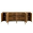 OVIALA - Buffet effet bois 4 portes 180 cm crème - Nelio - vignette