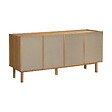 OVIALA - Buffet effet bois 4 portes style scandinave 180 cm bois clair  - Tomy - vignette