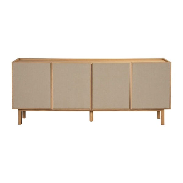 OVIALA - Buffet effet bois 4 portes style scandinave 180 cm bois clair  - Tomy - large