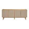 OVIALA - Buffet effet bois 4 portes style scandinave 180 cm bois clair  - Tomy - vignette